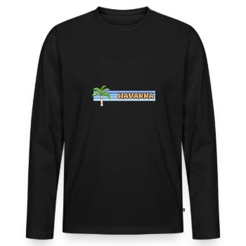 Gift for Havana - Men's Premium Organic Long Sleeve Shirt - black - Front - Nico (187cm)