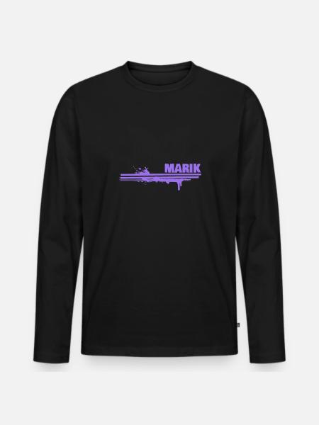 Gift for Marik - Men's Premium Organic Long Sleeve Shirt - black