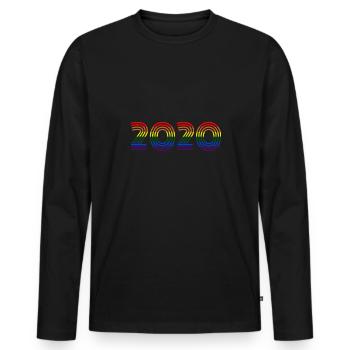 2020 - Men's Premium Organic Long Sleeve Shirt - black - Front - Nico (187cm)