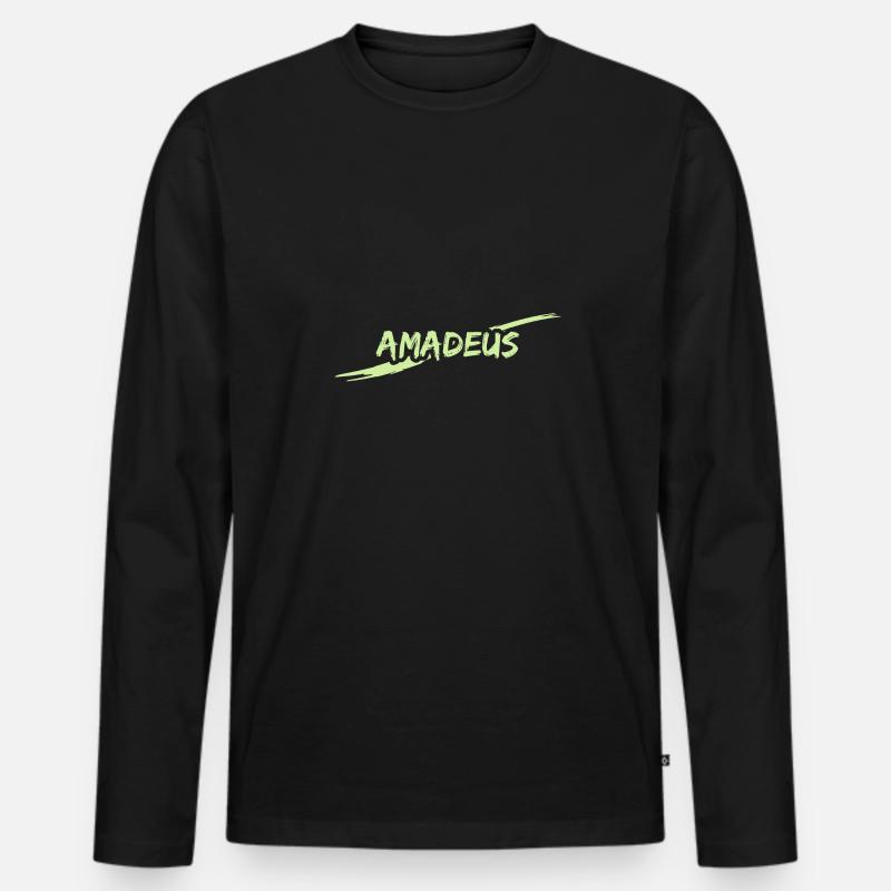 Amadeus als Amadeus - Männer Premium Bio Langarmshirt - Schwarz