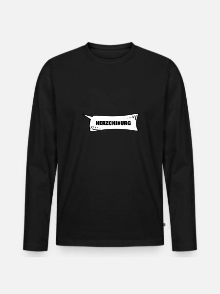 Speech Bubble Cardiac Surgeon - Men's Premium Organic Long Sleeve Shirt - black