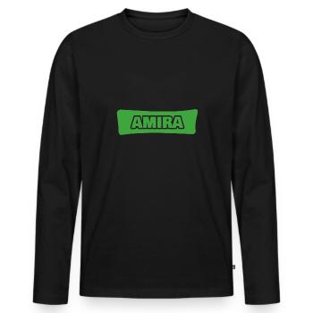 Amira comme naissance - T-shirt manches longues Premium bio Homme - noir - Devant - Nico (187cm)