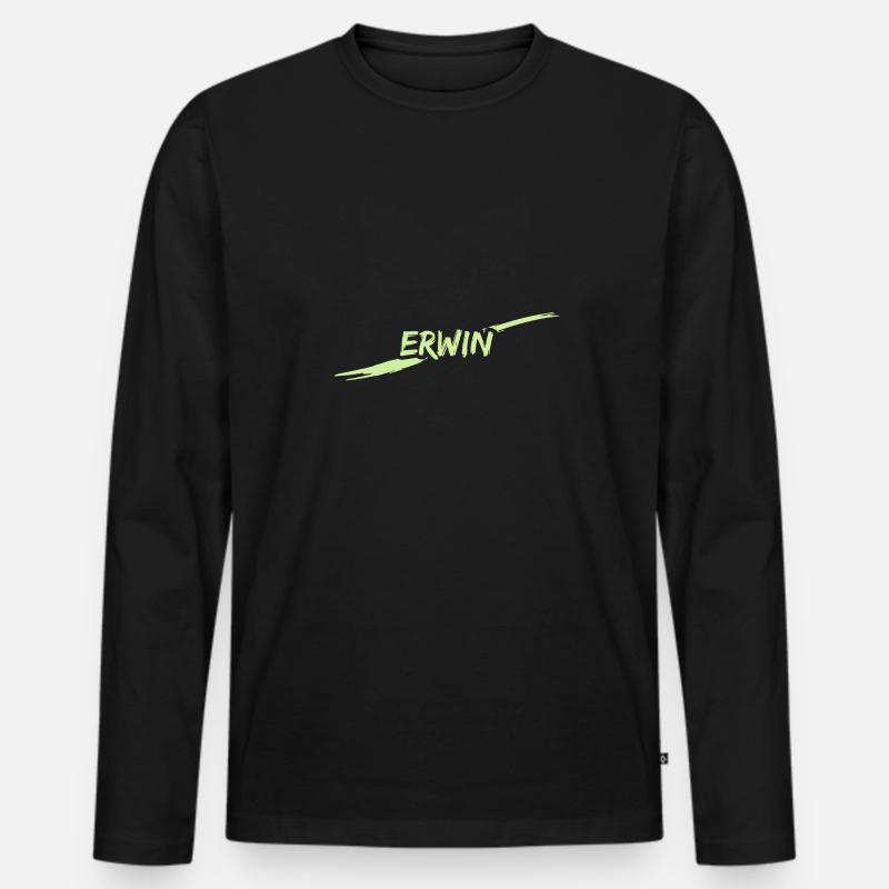 Erwin - Männer Premium Bio Langarmshirt - Schwarz