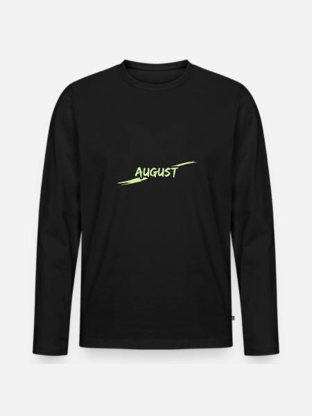 August - Men's Premium Organic Long Sleeve Shirt - black