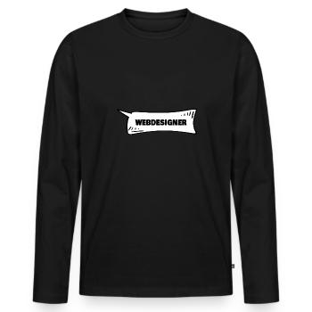 Sprechblase Webdesigner - Männer Premium Bio Langarmshirt - Schwarz - Vorne - Nico (187cm)