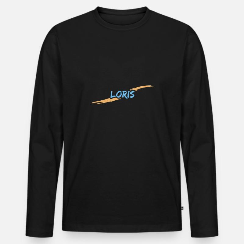 Loris Loris - Männer Premium Bio Langarmshirt - Schwarz