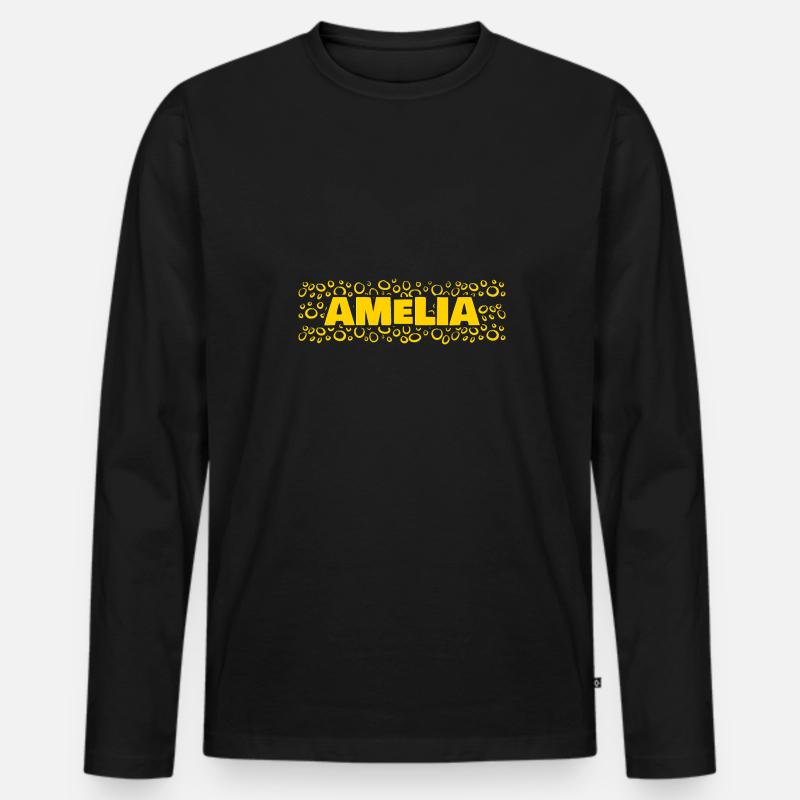 Vorname Amelia - Männer Premium Bio Langarmshirt - Schwarz