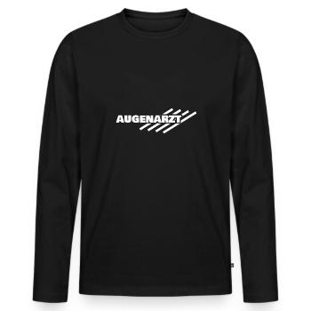 Ophthalmologist - Men's Premium Organic Long Sleeve Shirt - black - Front - Nico (187cm)