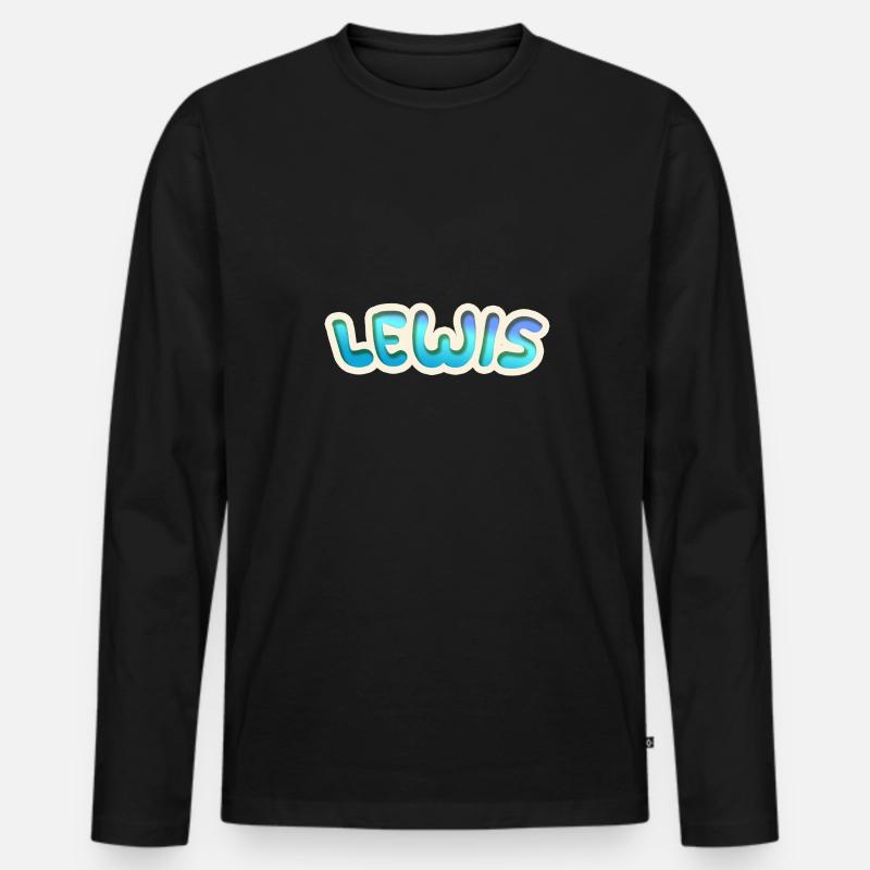 Lewis - Männer Premium Bio Langarmshirt - Schwarz