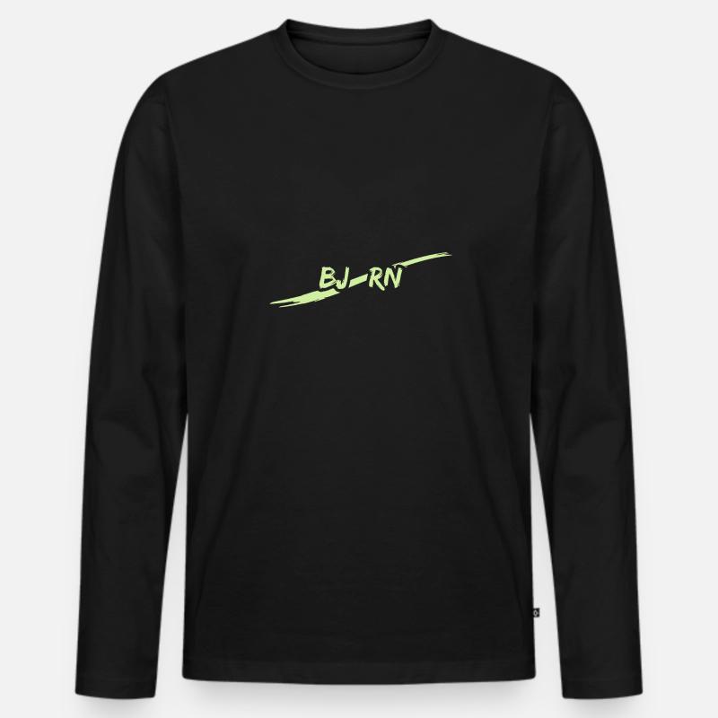 Bjoern - Männer Premium Bio Langarmshirt - Schwarz