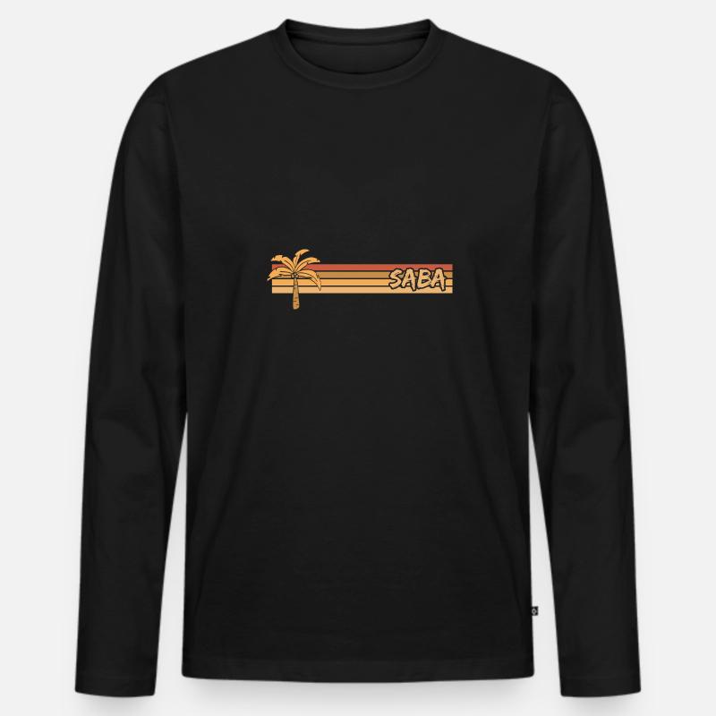Urlaub Saba - Männer Premium Bio Langarmshirt - Schwarz