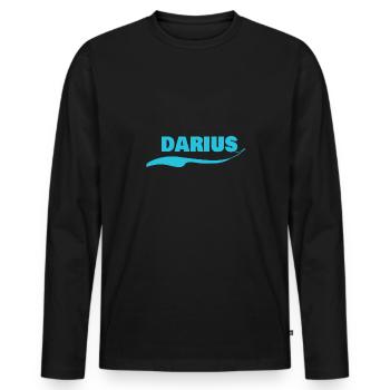 Namensschild Darius - Männer Premium Bio Langarmshirt - Schwarz - Vorne - Nico (187cm)