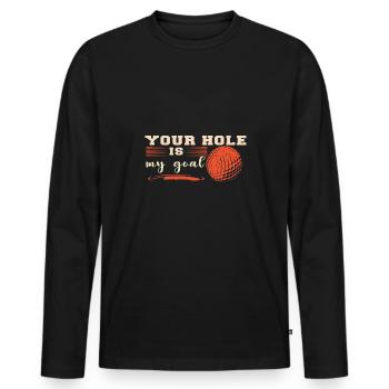 Golf Geschenk Witz Golfspieler Golfer - Männer Premium Bio Langarmshirt - Schwarz - Vorne - Nico (187cm)