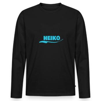 Heiko Heiko - T-shirt manches longues Premium bio Homme - noir - Devant - Nico (187cm)