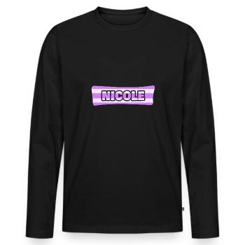 JGA bachelorette mariage prénom Nicole - T-shirt manches longues Premium bio Homme - noir - Devant - Nico (187cm)