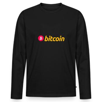 Bitcoin (Bitcoin) - Männer Premium Bio Langarmshirt - Schwarz - Vorne - Nico (187cm)