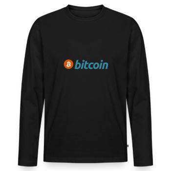 Bitcoin (Bitcoin) - Männer Premium Bio Langarmshirt - Schwarz - Vorne - Nico (187cm)
