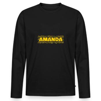 Cadeau pour Amanda - T-shirt manches longues Premium bio Homme - noir - Devant - Nico (187cm)
