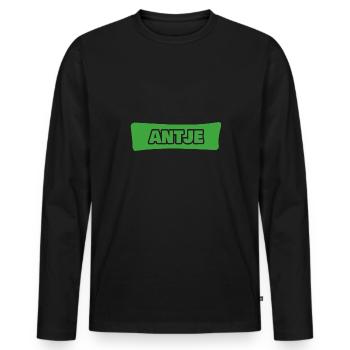 Geburt Antje - Männer Premium Bio Langarmshirt - Schwarz - Vorne - Nico (187cm)