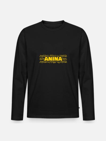 Gift for Anina - Men's Premium Organic Long Sleeve Shirt - black