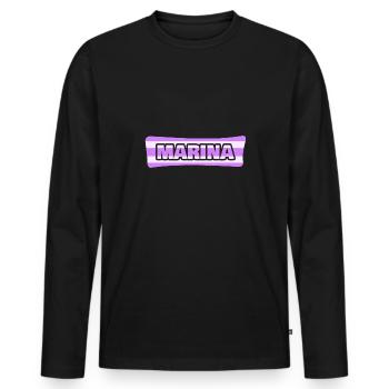 Marina - Männer Premium Bio Langarmshirt - Schwarz - Vorne - Nico (187cm)