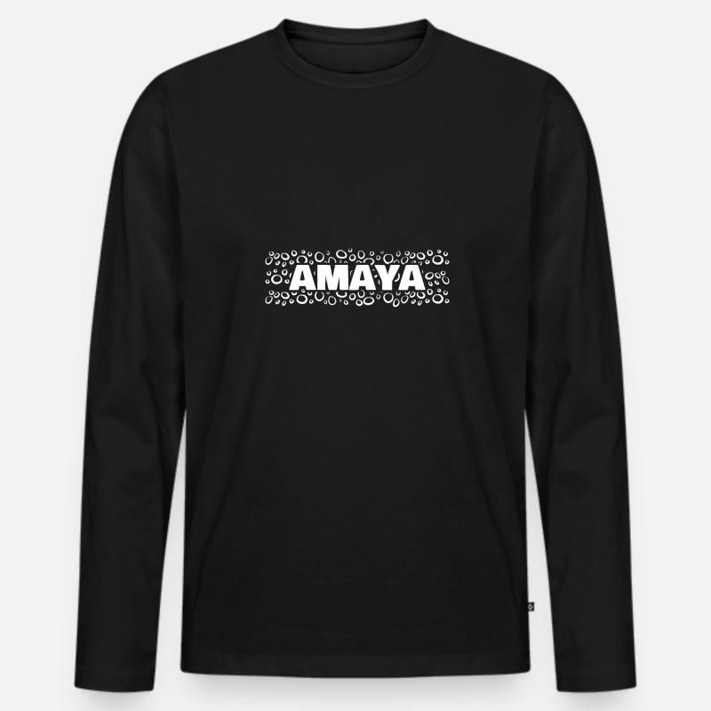 Amaya - Männer Premium Bio Langarmshirt - Schwarz