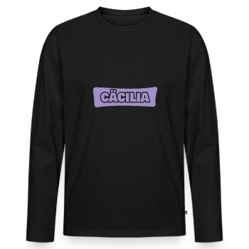 Prénom Cécile - T-shirt manches longues Premium bio Homme - noir - Devant - Nico (187cm)