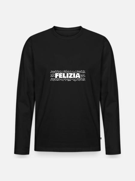 Felizia - Männer Premium Bio Langarmshirt - Schwarz