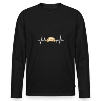 Pierogi polonais - T-shirt manches longues Premium bio Homme - noir - Devant - Nico (187cm)