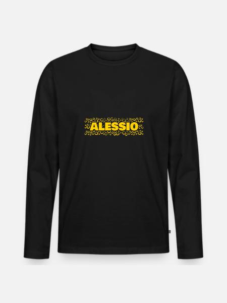 Alessio as a first name - Men's Premium Organic Long Sleeve Shirt - black