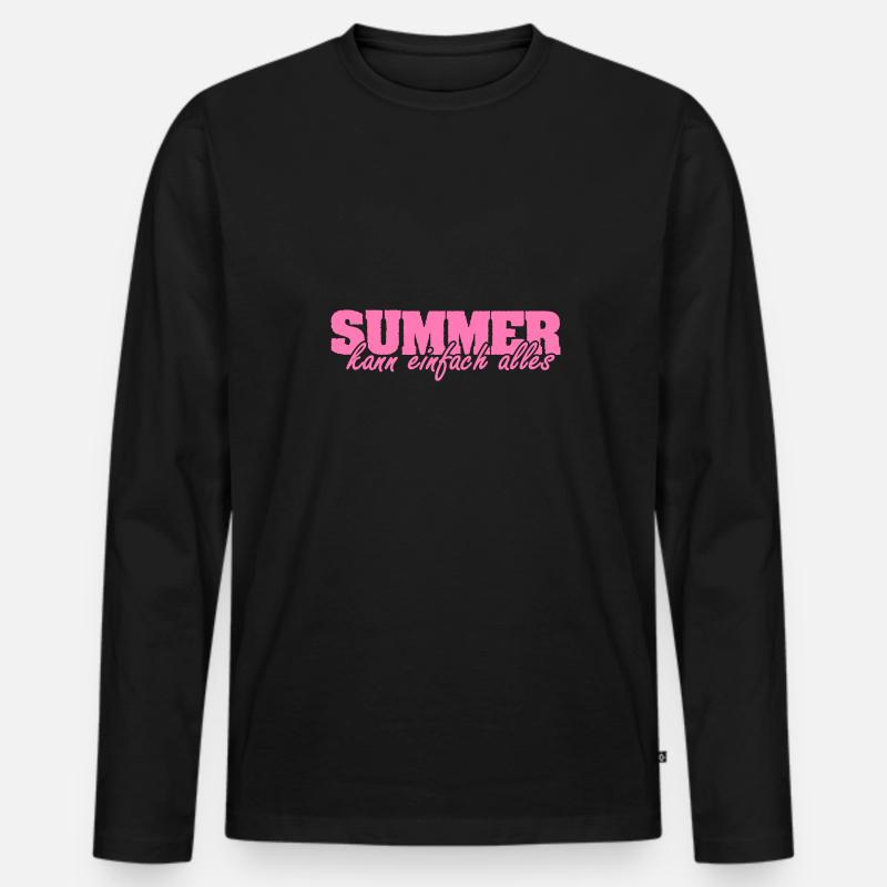 Frau Summer - Männer Premium Bio Langarmshirt - Schwarz