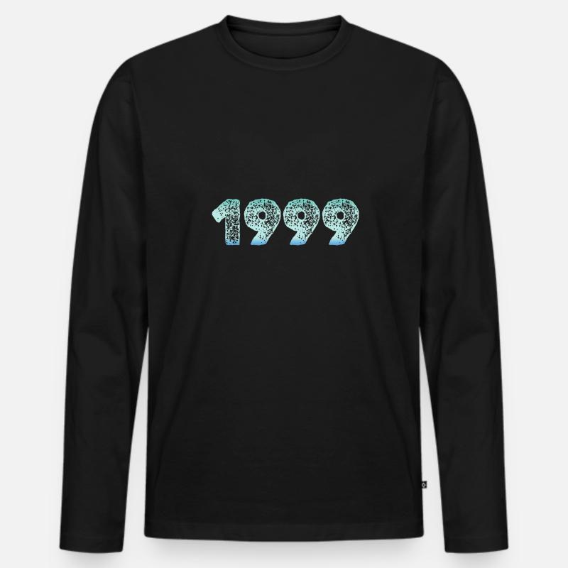 1999 - Männer Premium Bio Langarmshirt - Schwarz
