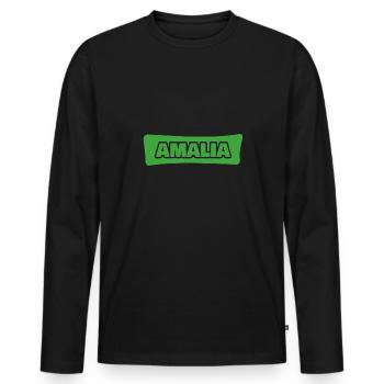 Naissance Amalia - T-shirt manches longues Premium bio Homme - noir - Devant - Nico (187cm)