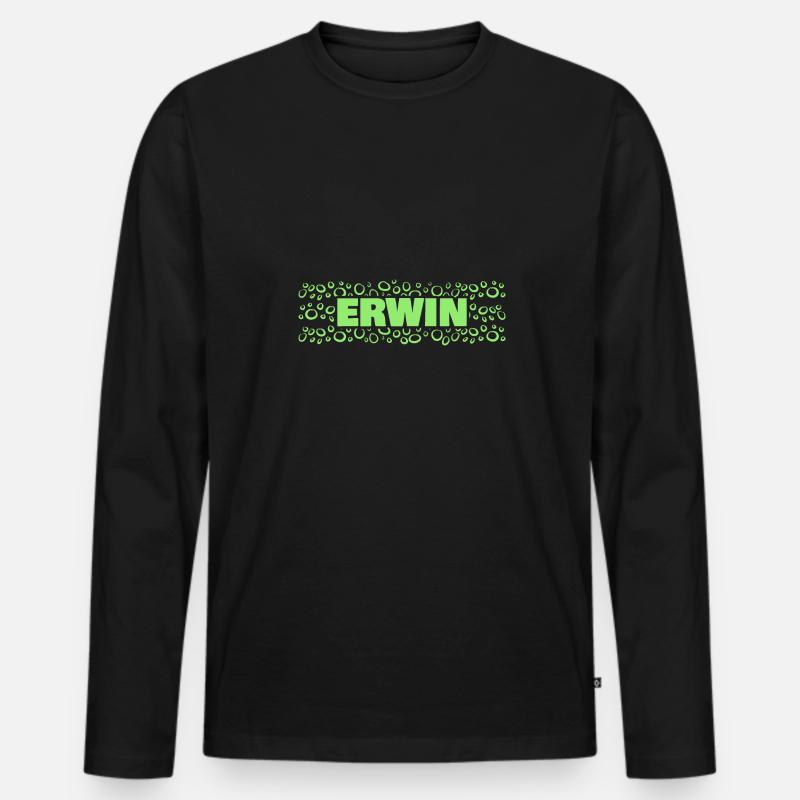 Erwin - Männer Premium Bio Langarmshirt - Schwarz