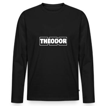 Cadeau pour Theodor - T-shirt manches longues Premium bio Homme - noir - Devant - Nico (187cm)