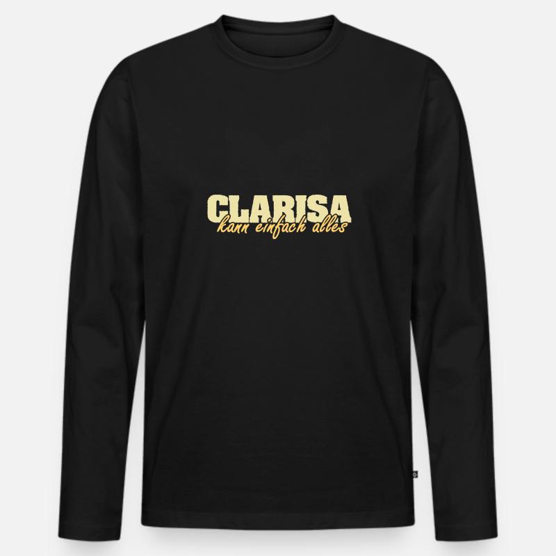 Frau Clarisa - Männer Premium Bio Langarmshirt - Schwarz