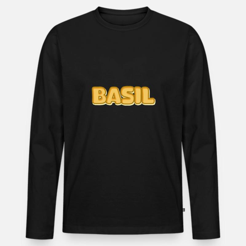 Basil Basil - Männer Premium Bio Langarmshirt - Schwarz