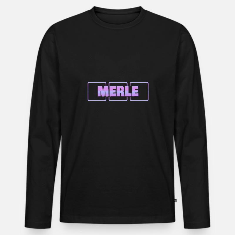 Merle als Schwangerschaft - Männer Premium Bio Langarmshirt - Schwarz