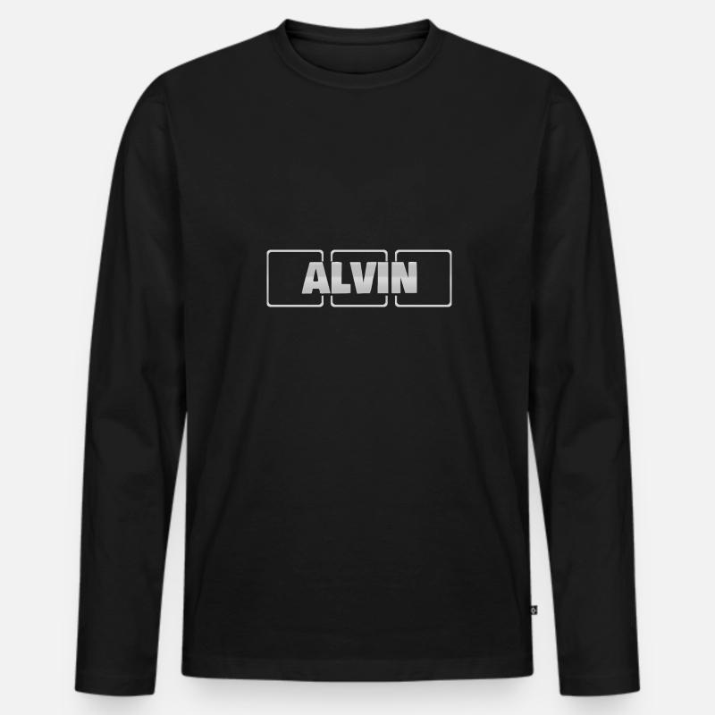 Alvin als Geschenkidee - Männer Premium Bio Langarmshirt - Schwarz