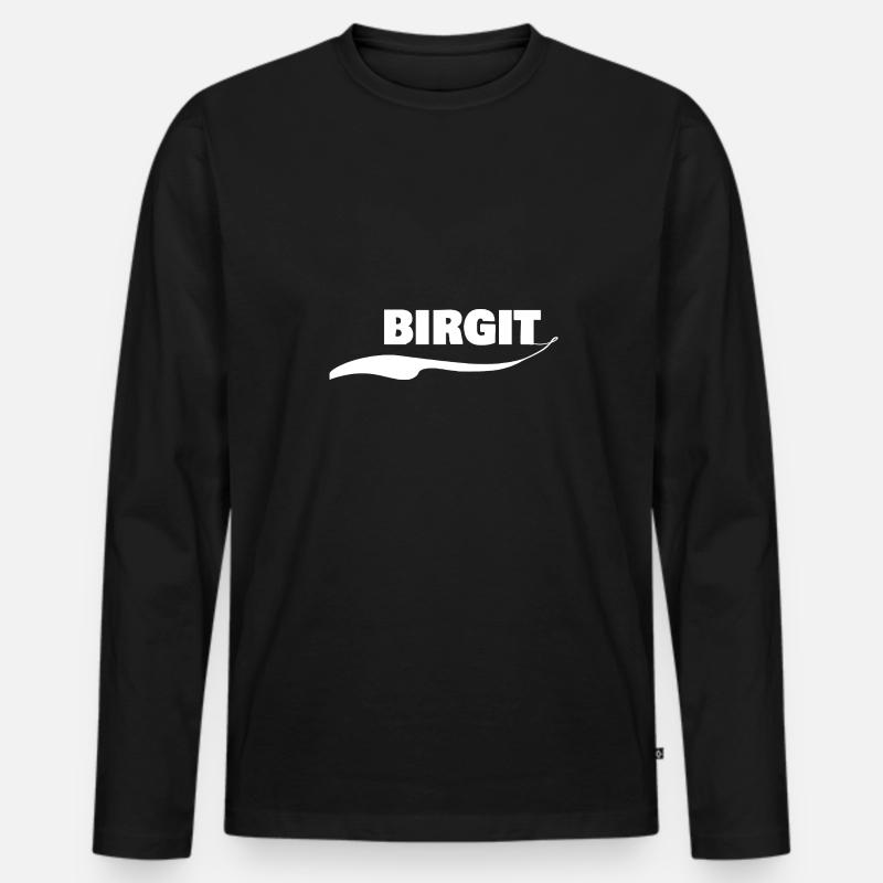 Vorname Birgit - Männer Premium Bio Langarmshirt - Schwarz