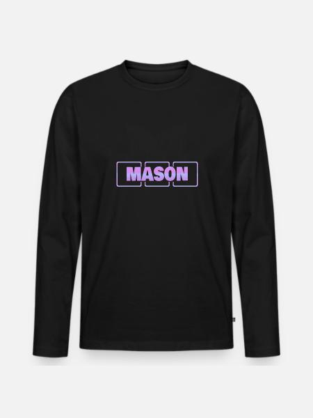 Gift for Mason - Men's Premium Organic Long Sleeve Shirt - black