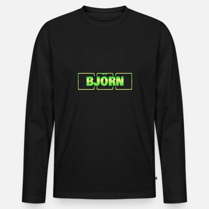 Geschenkidee Björn - Männer Premium Bio Langarmshirt - Schwarz
