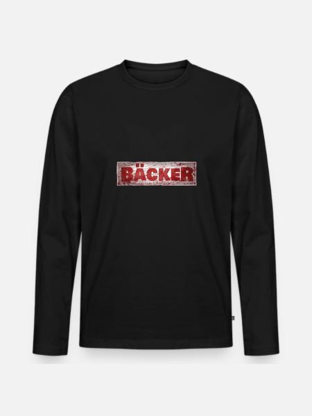Von Beruf aus Bäcker - Männer Premium Bio Langarmshirt - Schwarz