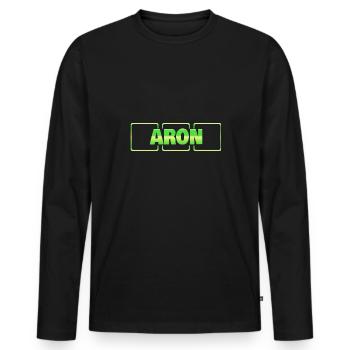 Baptême Aron - T-shirt manches longues Premium bio Homme - noir - Devant - Nico (187cm)