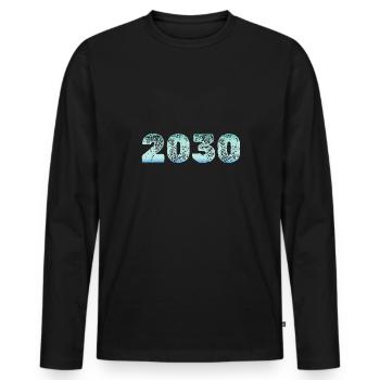 Froid 2030 - T-shirt manches longues Premium bio Homme - noir - Devant - Nico (187cm)