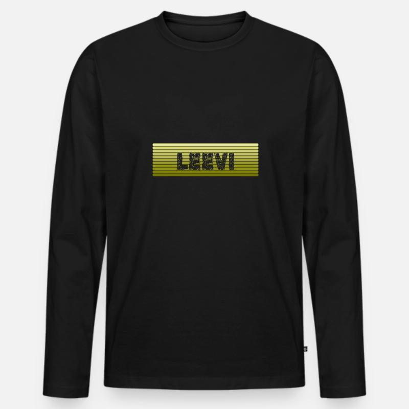 Retro Leevi - Männer Premium Bio Langarmshirt - Schwarz