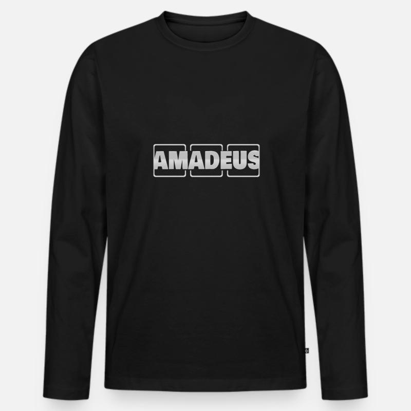 Taufe Amadeus - Männer Premium Bio Langarmshirt - Schwarz