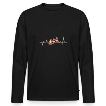 Zebra Finches Bird Zebra Finch - Men's Premium Organic Long Sleeve Shirt - black - Front - Nico (187cm)