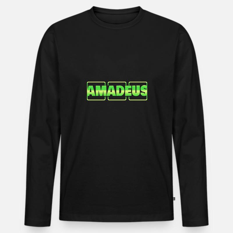 Battesimo per Amadeus Idea Regalo di battesimo - Maglia a manica lunga ecologica premium da uomo - nero
