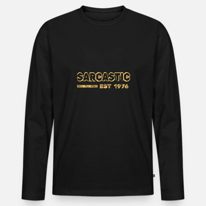 Sarcastic 1976 - Männer Premium Bio Langarmshirt - Schwarz
